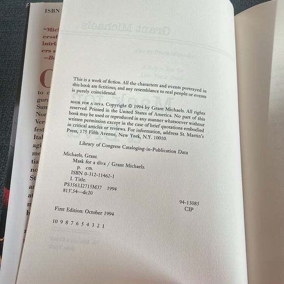 Mask for a Diva: A Stan Kraychik Mystery. Grant Michaels. Novel 1st edition - Picture 10 of 10